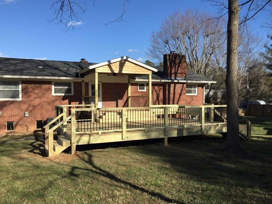 Timber pergola over a backyard deck
